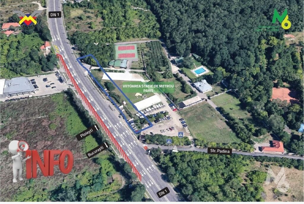 ESENȚIAL | Noi restricții de circulație pe DN1 pentru șantierul M6 – metroul spre Otopeni. Sunt în dreptul străzii Padina, unde se construiește stația „Paris”